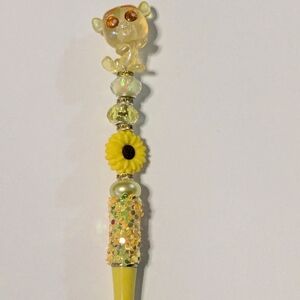 Yellow Sunflower Beaded Pen